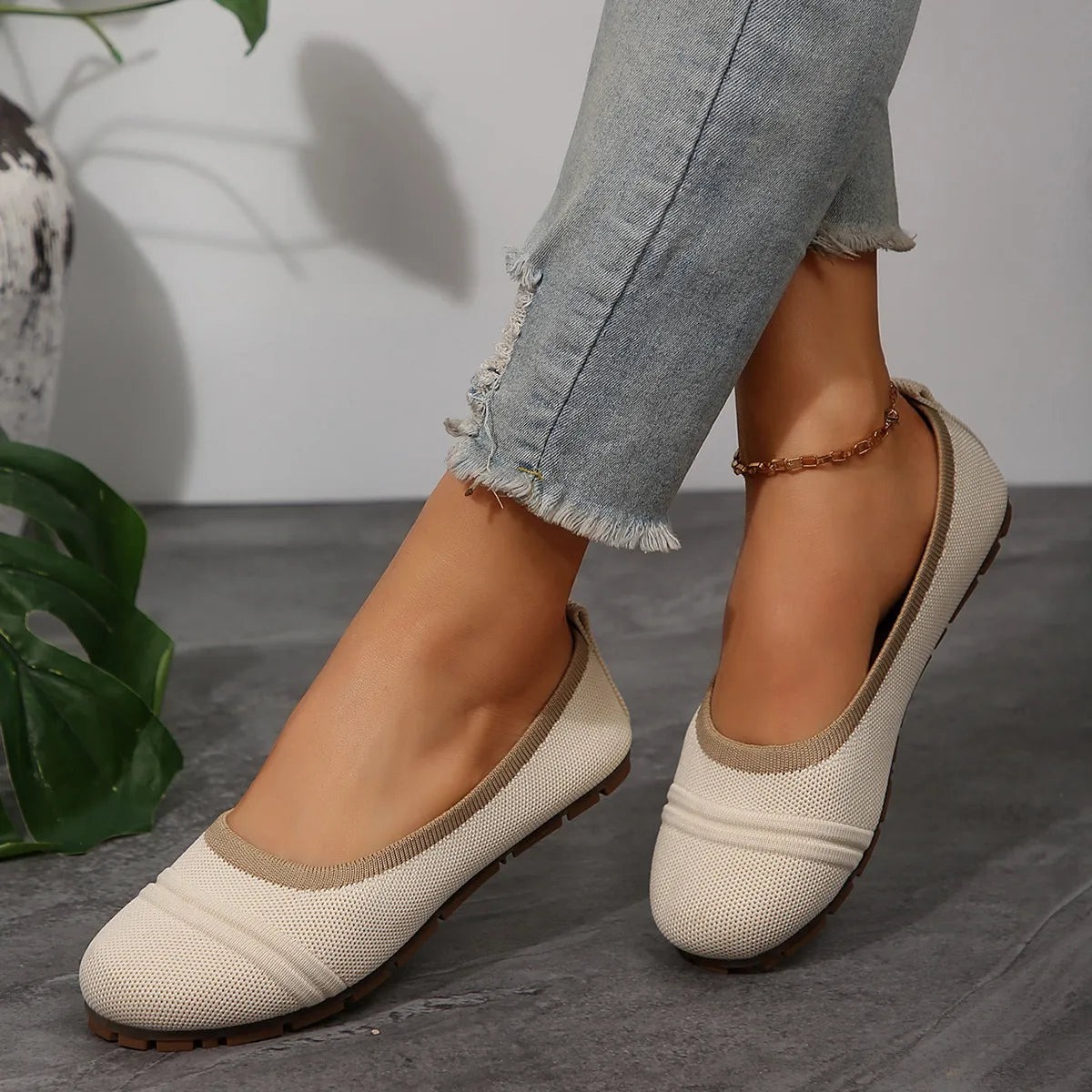 Mesh Round Toe Flat Slip-Ons, view 14