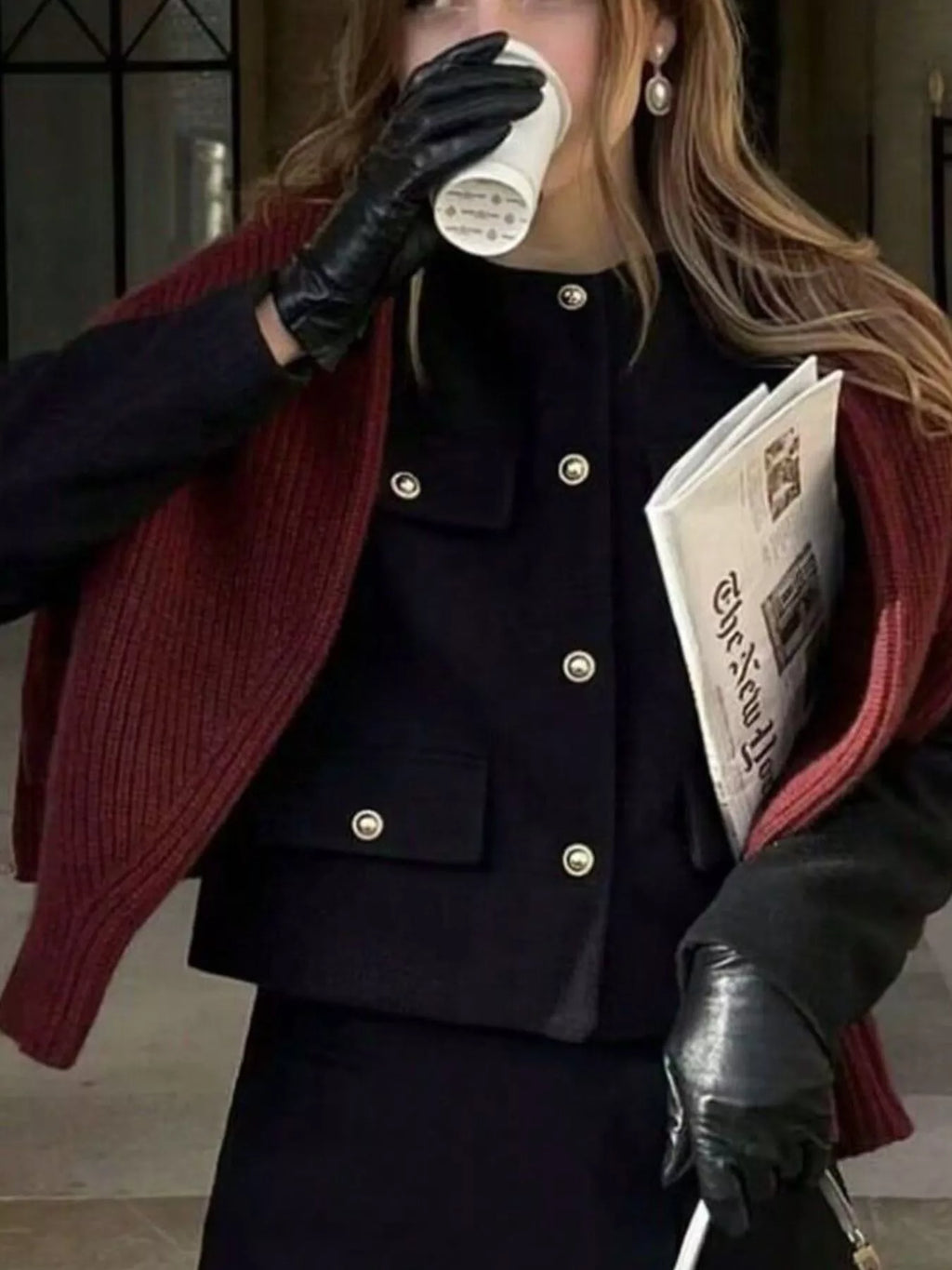 Tweed Button Up Cropped Outerwear - Lilixa.store