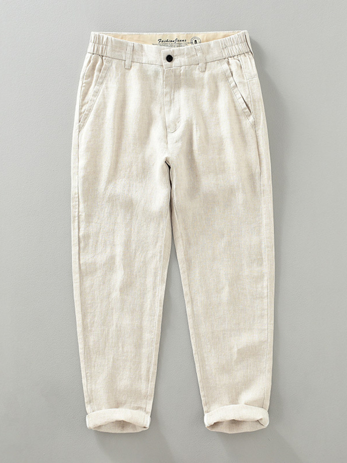 Men's Plus Size Casual Cropped Pants in Blue, view 2