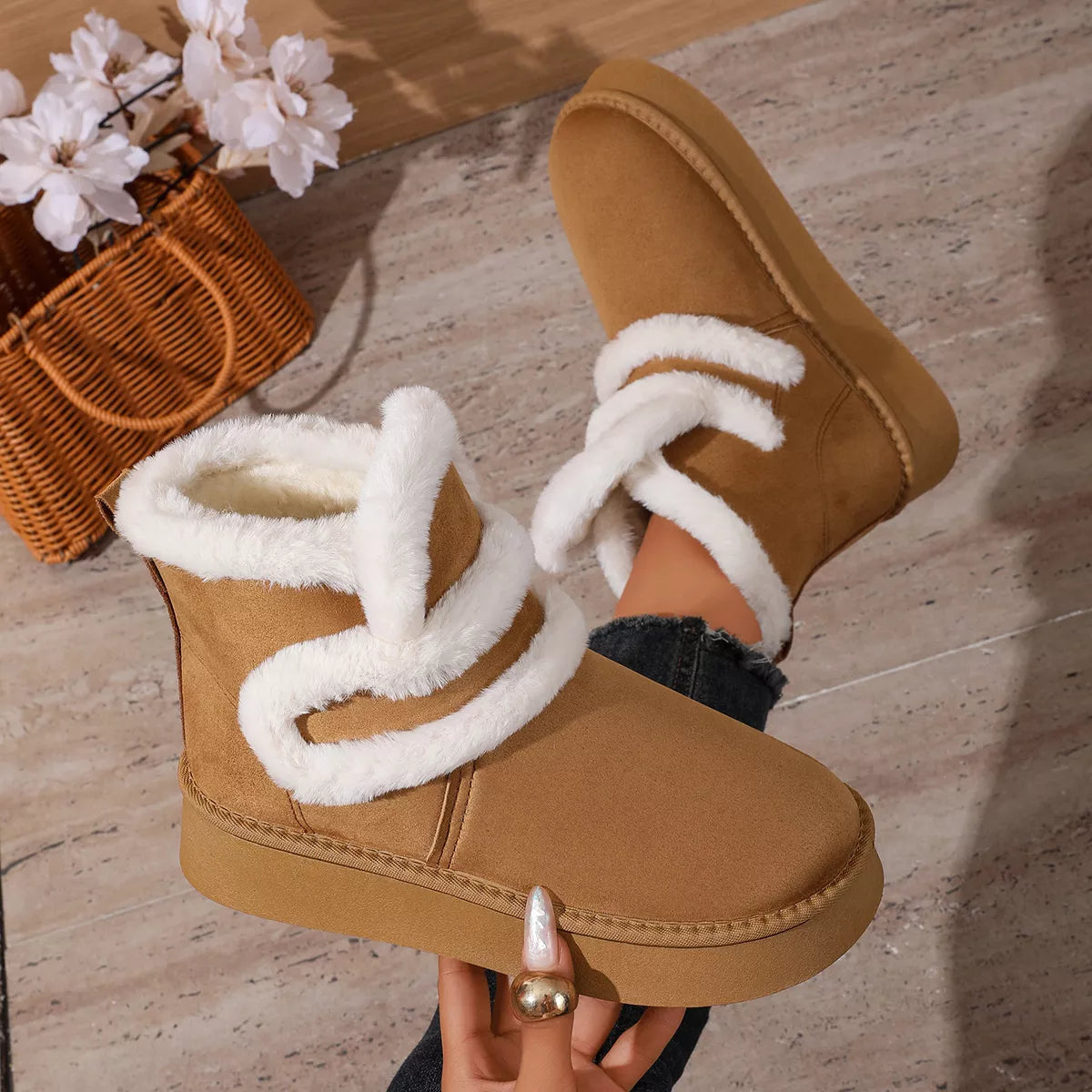 Round Toe Platform Boots - Lilixa.store