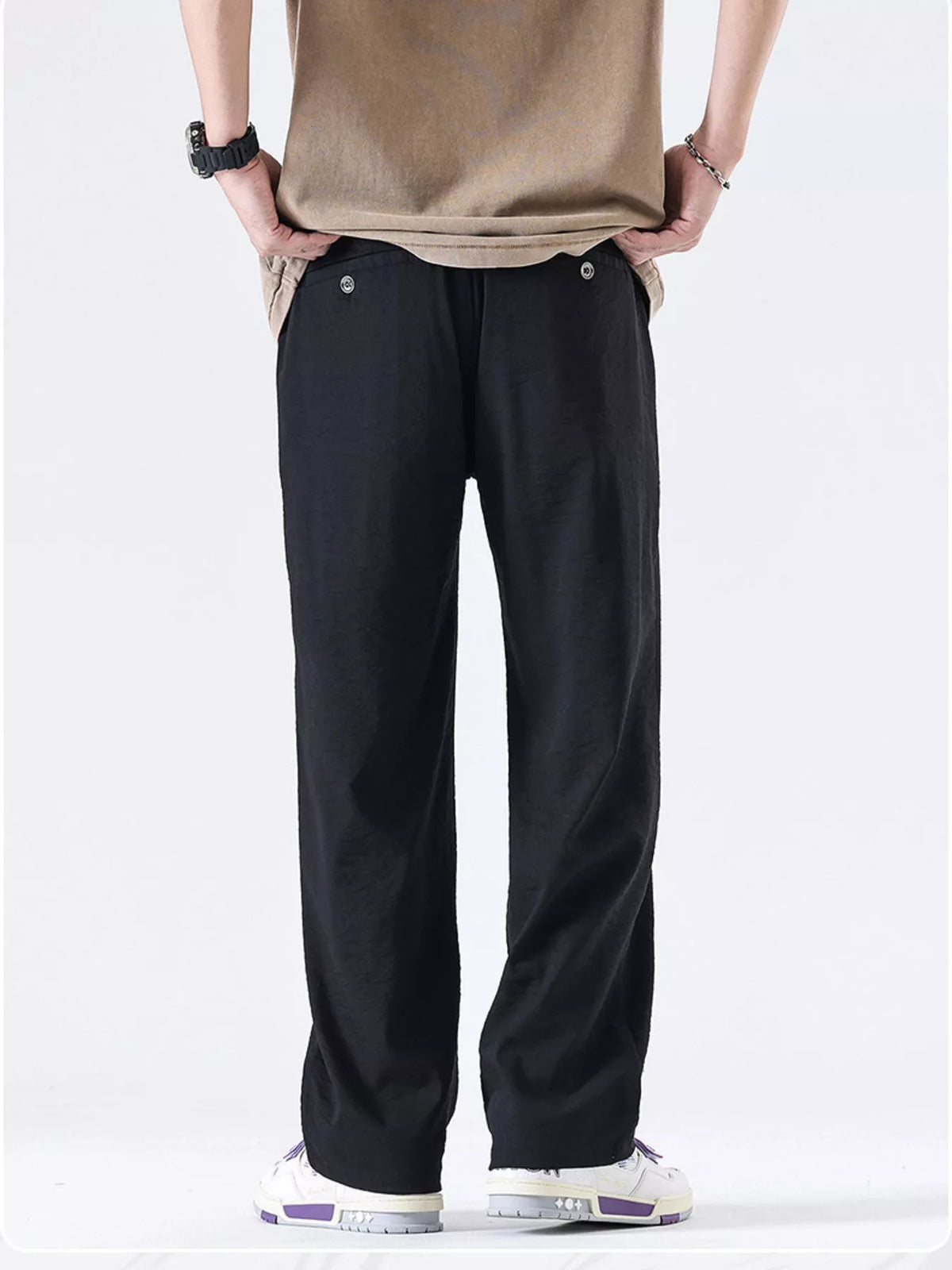 Men's Full Size Relaxed Fit Wide Leg Casual Pants Plus Size, view 5