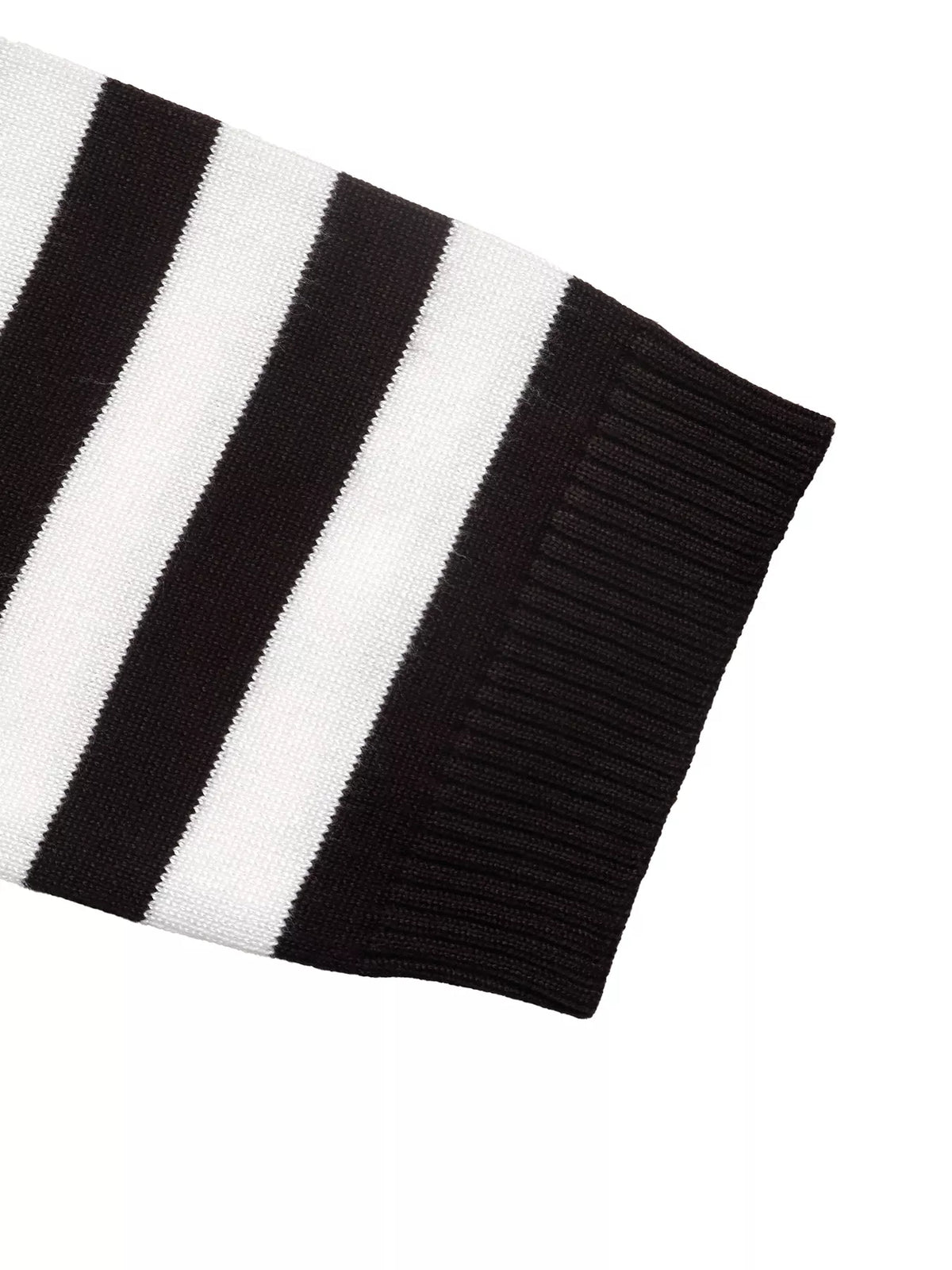 Striped Long Sleeve Knit Top in Black, view 8