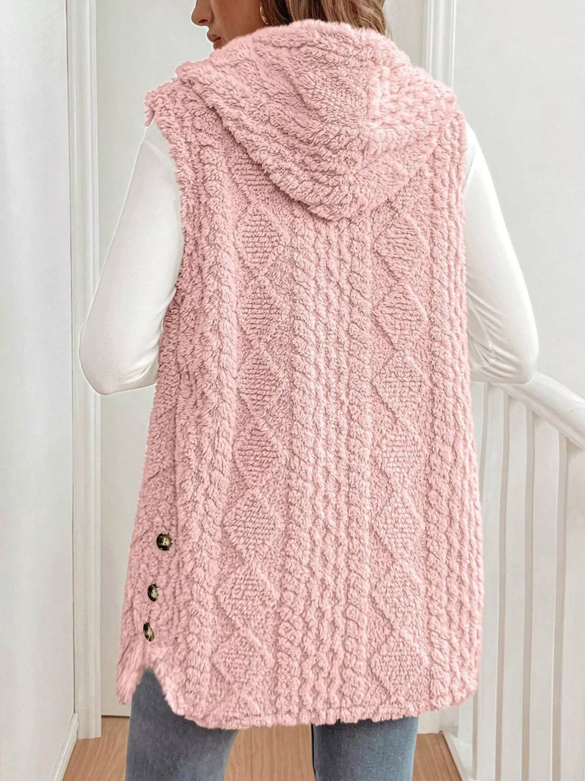 Cozy Sherpa Fleece Hooded Vest Coat - Lilixa.store