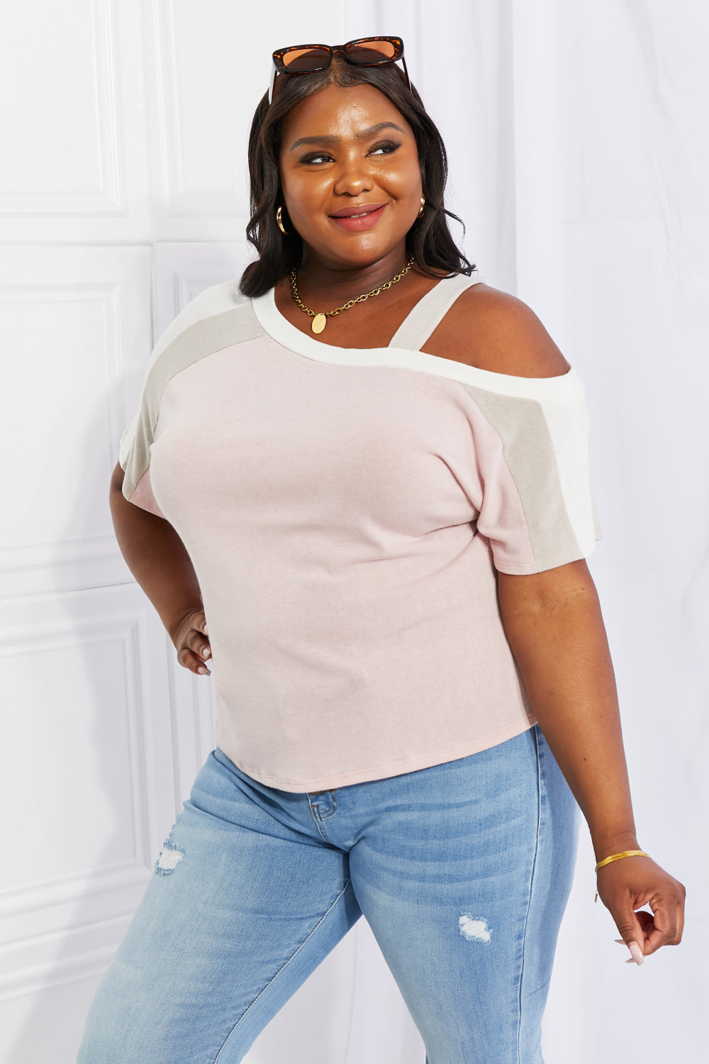 Andree by Unit Full Size Something Simple Cold Shoulder Tee - Lilixa.store