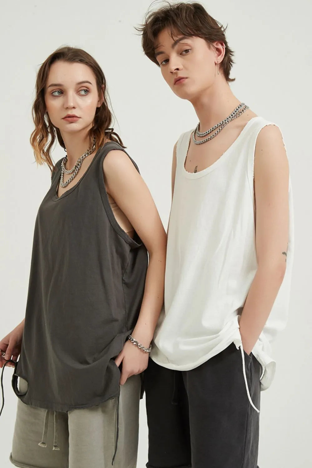 Men's Round Neck Wide Strap Tank - Lilixa.store