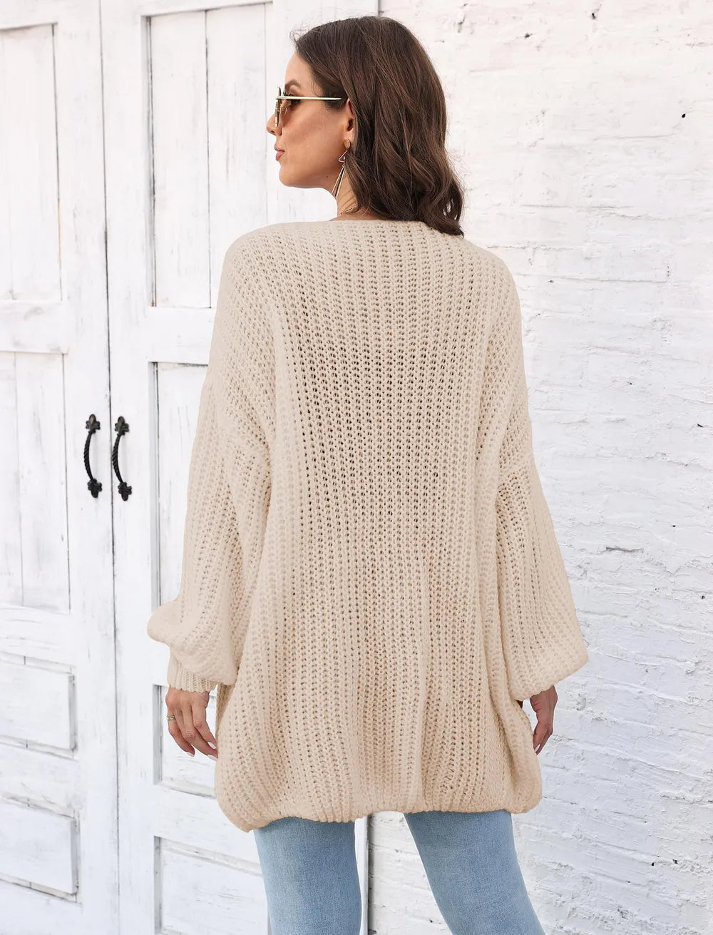 Open Front Long Sleeve Cardigan - Lilixa.store