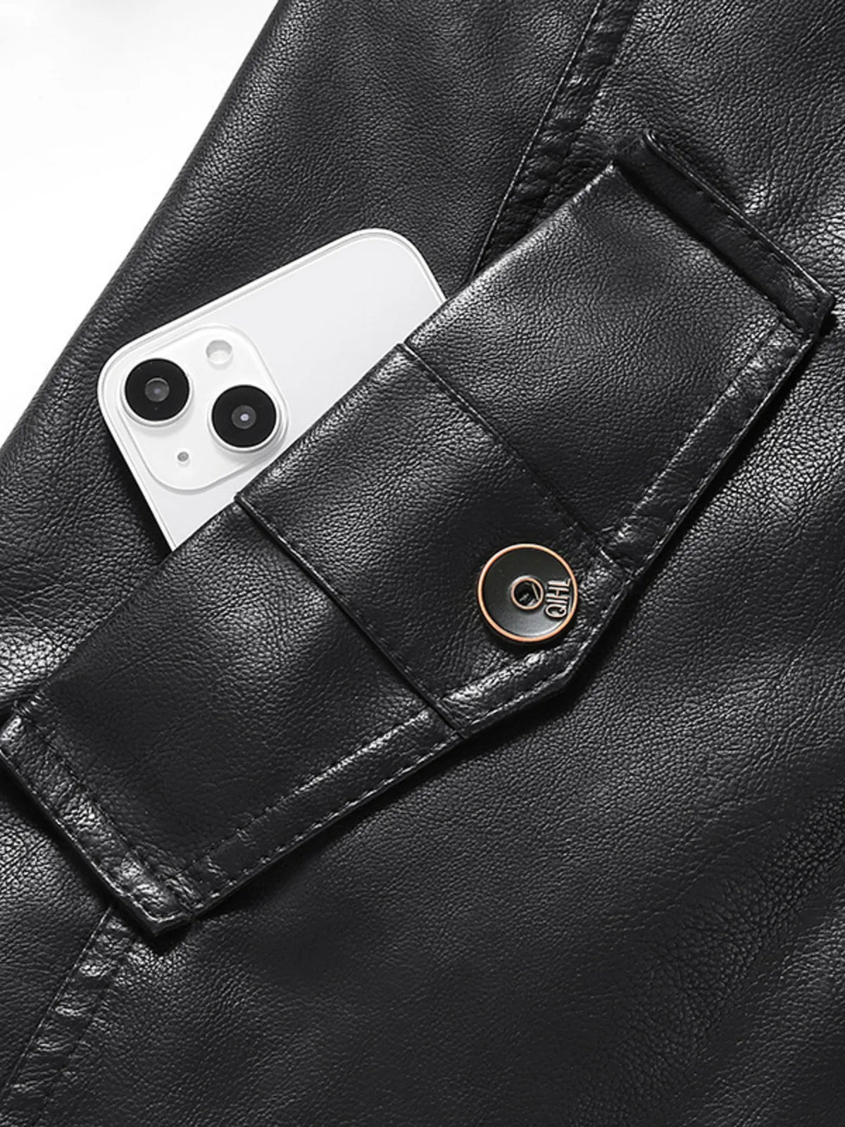Men's Zip Up Long Sleeve Leather Jacket - Lilixa.store