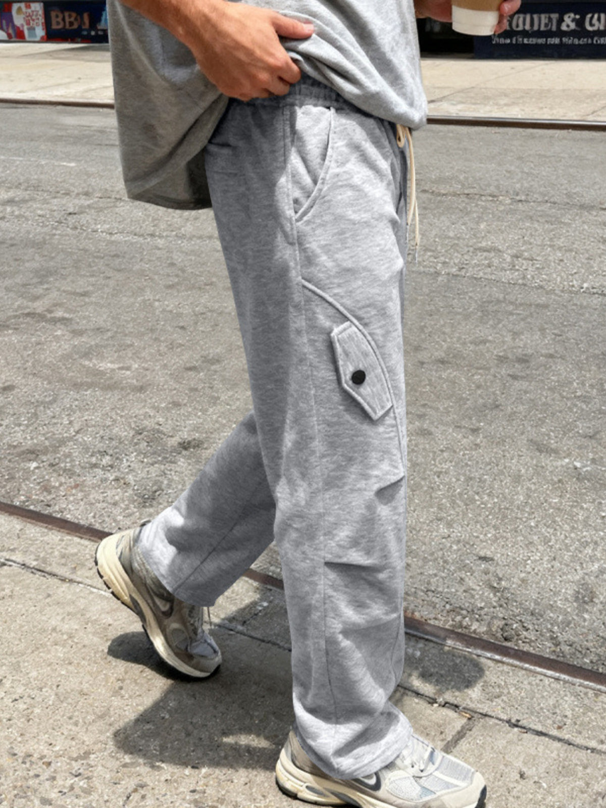 Men's Full Size Casual Cargo Pants with Drawstring Waist Plus Size - Lilixa.store