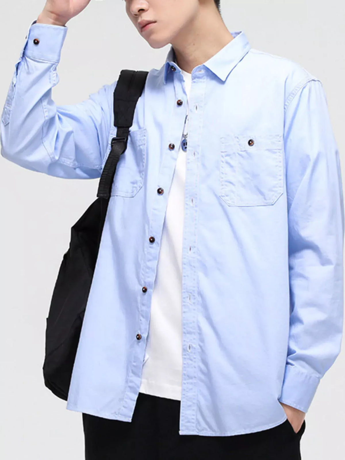Lilixa Men's Tops Men's Full Size Button Up Long Sleeve Shirt Plus Size Men's Full Size Button Up Long Sleeve Shirt Plus Size