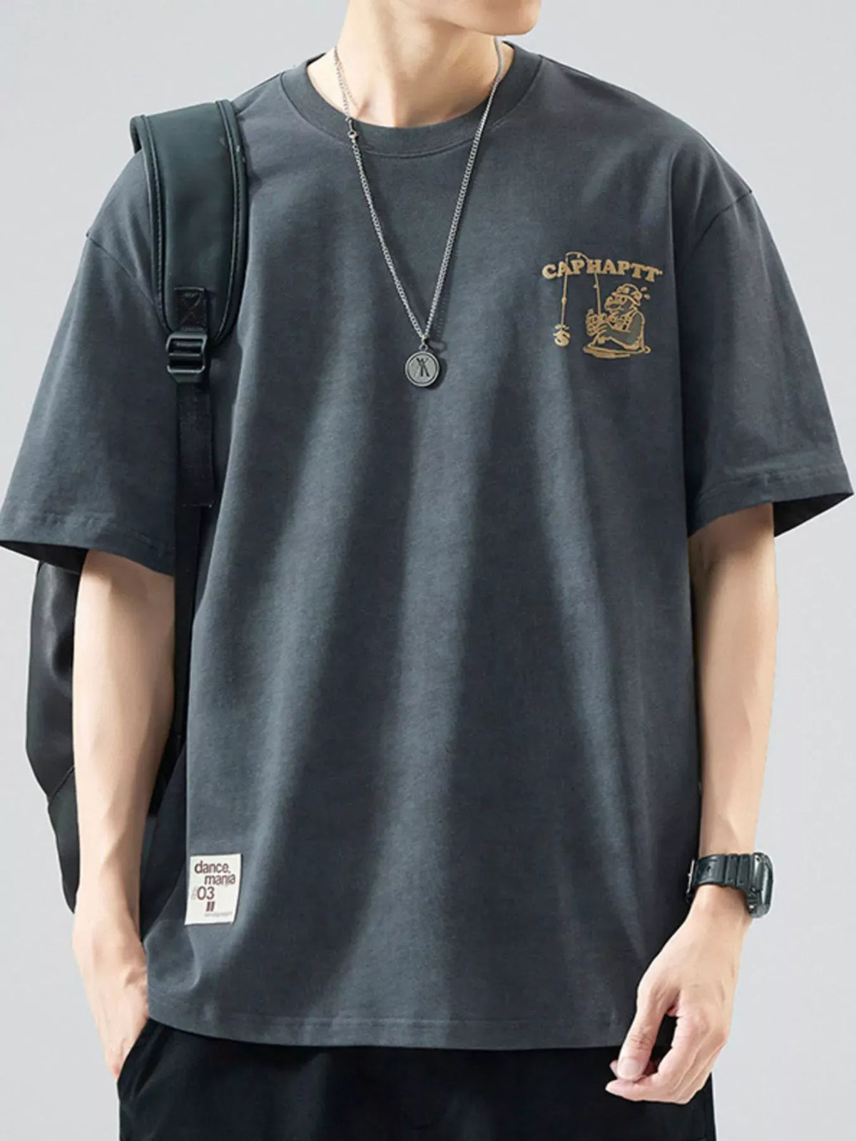 Lilixa Men's Tops Men's Plus Size Oversized Round Neck Graphic T-Shirt Men's Plus Size Oversized Round Neck Graphic T-Shirt